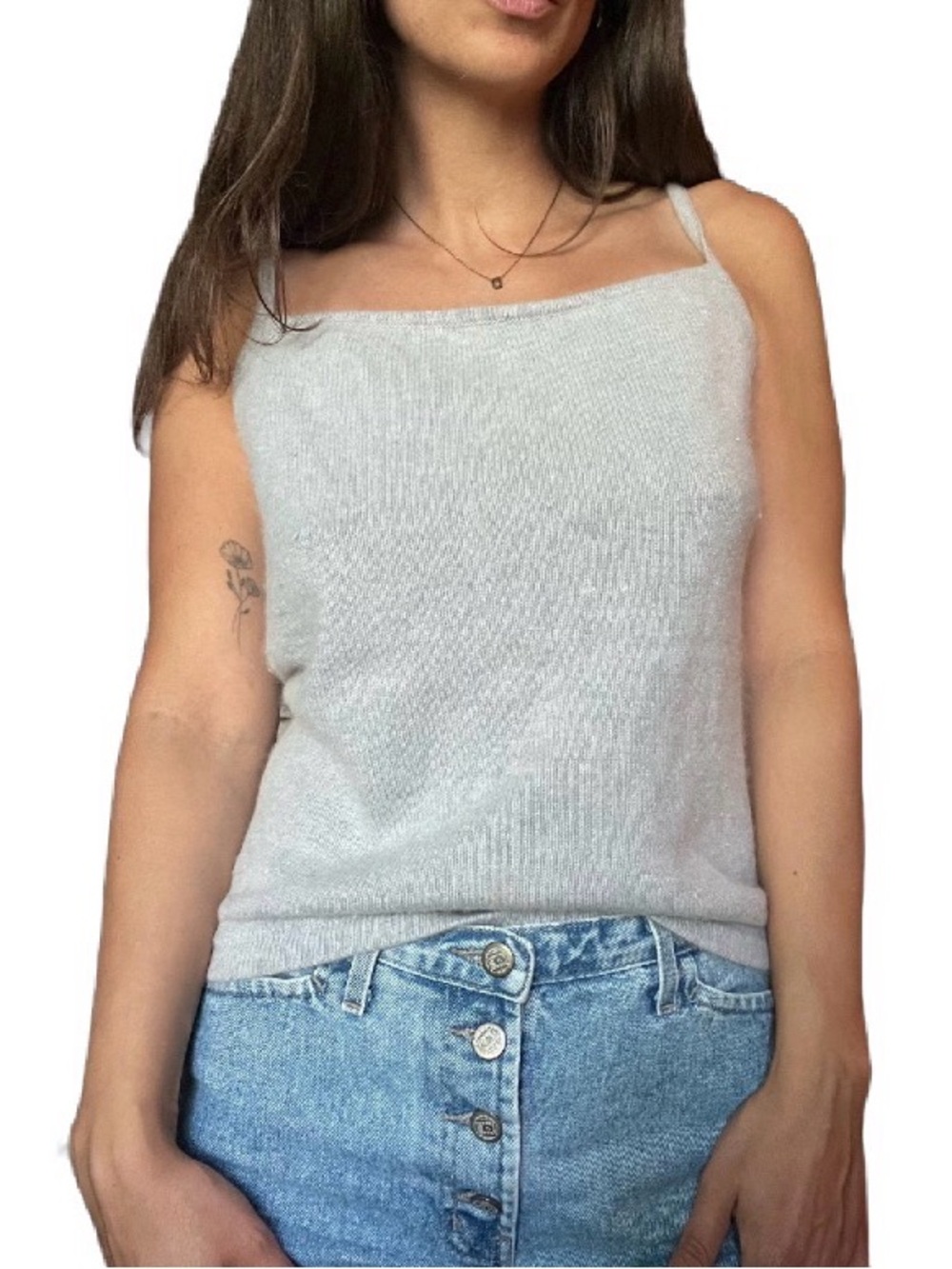 Vintage Chelsea Campbell Angora Lambswool Knit Cami Tank